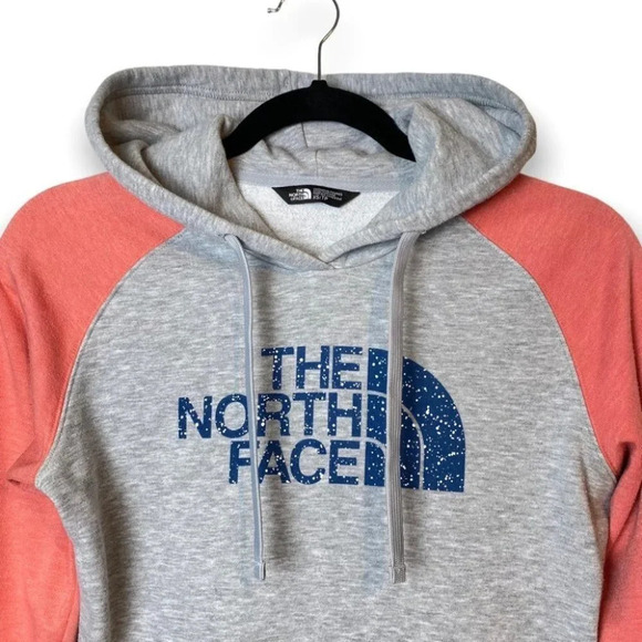 The North Face  Grey & Salmon Pink Half Dome Pullover Hoodie - Picture 4 of 7